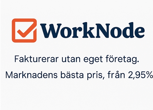 Unikt erbjudande - fakturera utan företag från 2,95 % i avgift. - Logo - WorkNode